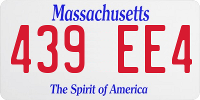 MA license plate 439EE4