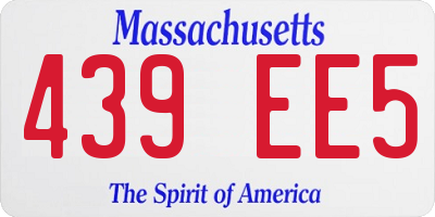 MA license plate 439EE5