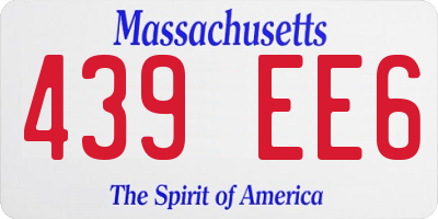 MA license plate 439EE6