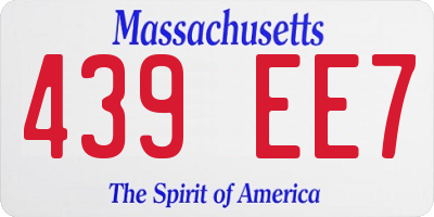 MA license plate 439EE7