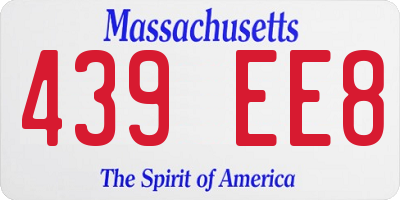 MA license plate 439EE8