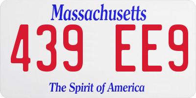 MA license plate 439EE9