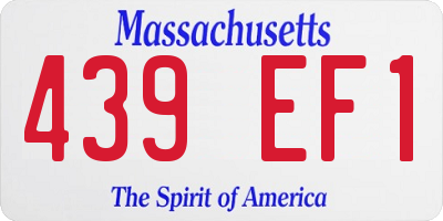 MA license plate 439EF1