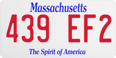 MA license plate 439EF2