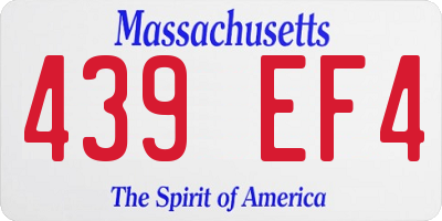 MA license plate 439EF4