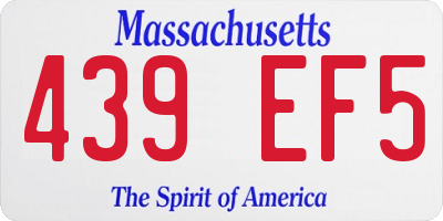 MA license plate 439EF5
