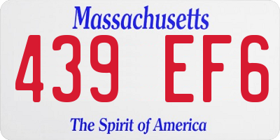 MA license plate 439EF6