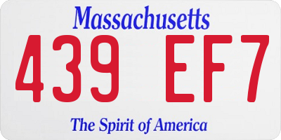 MA license plate 439EF7