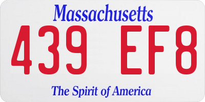 MA license plate 439EF8
