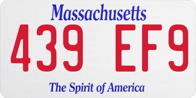 MA license plate 439EF9