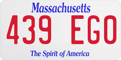 MA license plate 439EG0