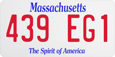 MA license plate 439EG1