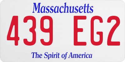 MA license plate 439EG2
