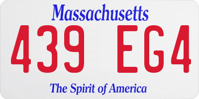 MA license plate 439EG4