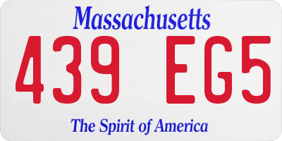 MA license plate 439EG5