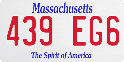 MA license plate 439EG6