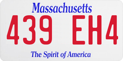 MA license plate 439EH4