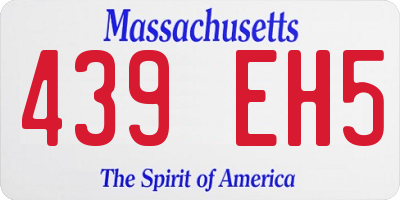 MA license plate 439EH5