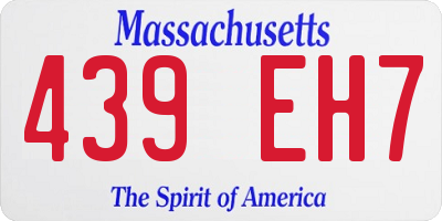 MA license plate 439EH7