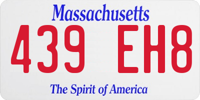 MA license plate 439EH8