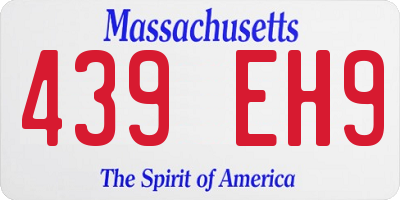MA license plate 439EH9