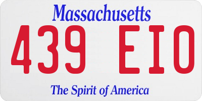 MA license plate 439EI0