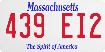 MA license plate 439EI2