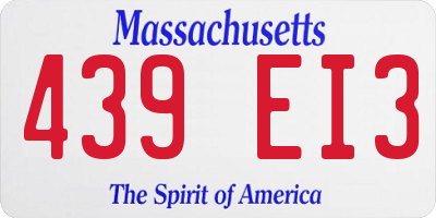 MA license plate 439EI3