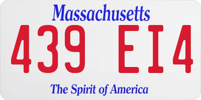 MA license plate 439EI4