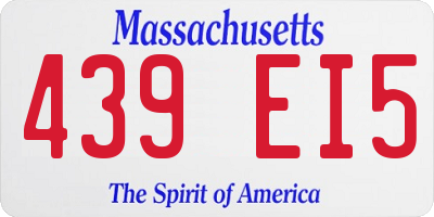 MA license plate 439EI5