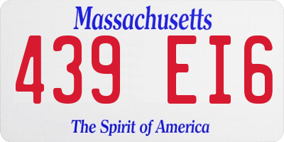 MA license plate 439EI6