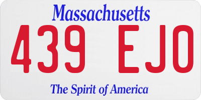 MA license plate 439EJ0
