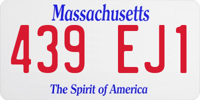 MA license plate 439EJ1