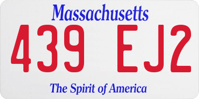 MA license plate 439EJ2