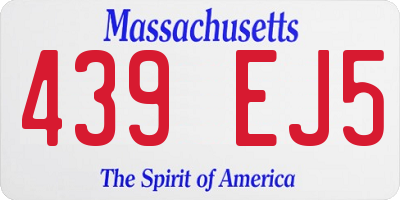 MA license plate 439EJ5
