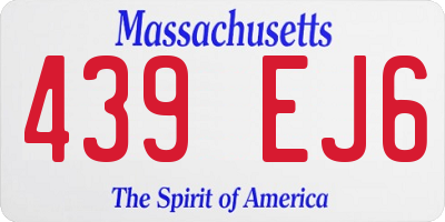 MA license plate 439EJ6
