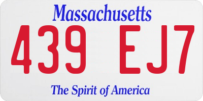 MA license plate 439EJ7