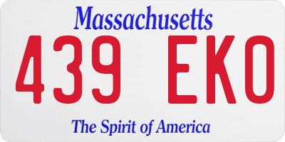 MA license plate 439EK0