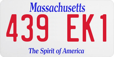 MA license plate 439EK1