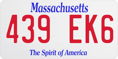 MA license plate 439EK6