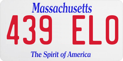 MA license plate 439EL0