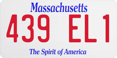 MA license plate 439EL1