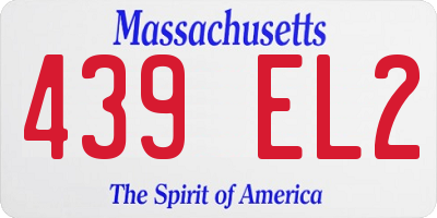 MA license plate 439EL2
