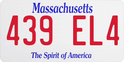 MA license plate 439EL4