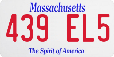 MA license plate 439EL5