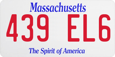 MA license plate 439EL6