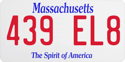 MA license plate 439EL8