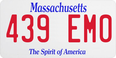 MA license plate 439EM0