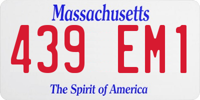 MA license plate 439EM1