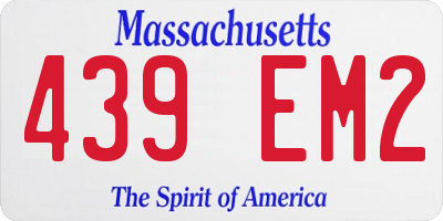 MA license plate 439EM2